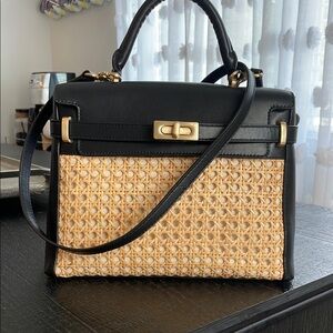 ANTONIO MELANI Black and Tan Satchel